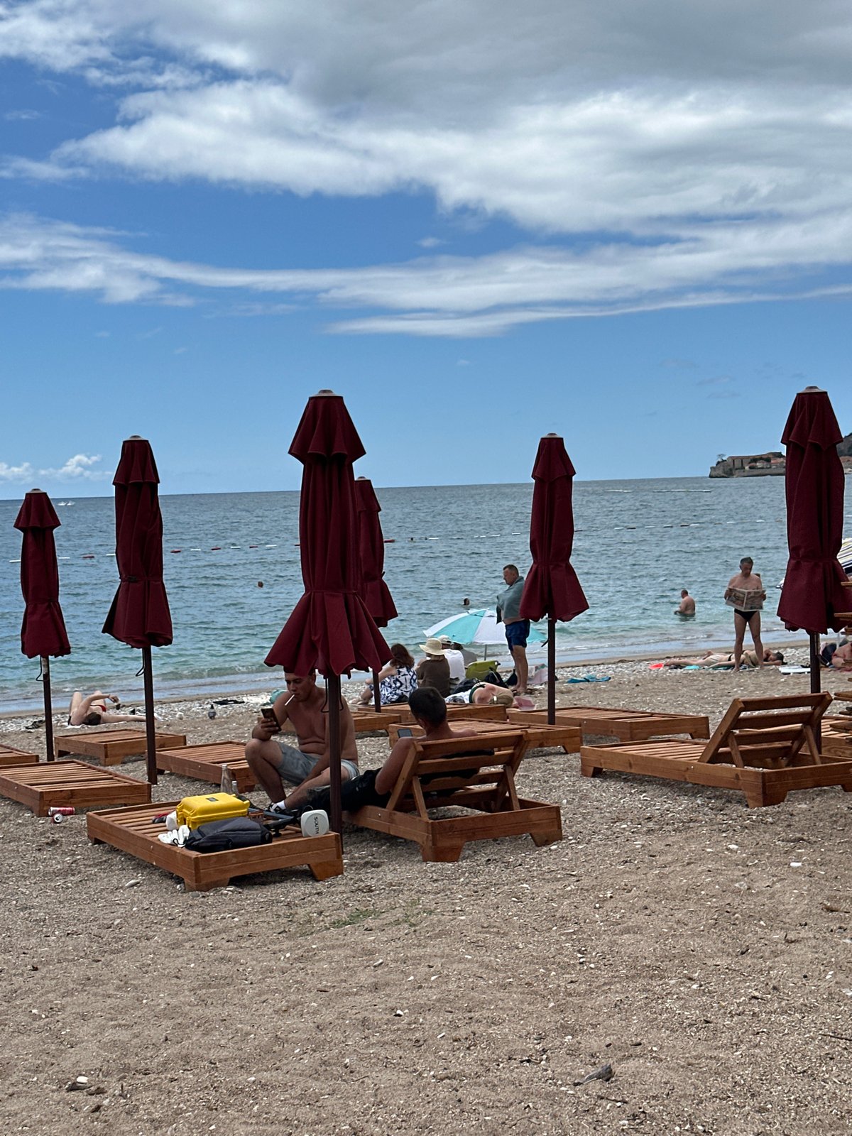 Summer beach life documented in Budva, Montenegro