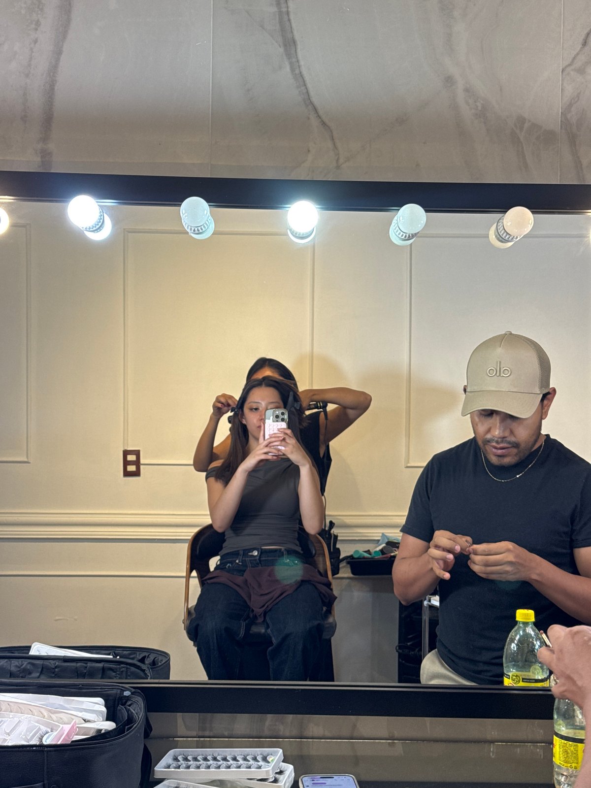 Getting ready at a Puebla makeup studio, selfies throughout