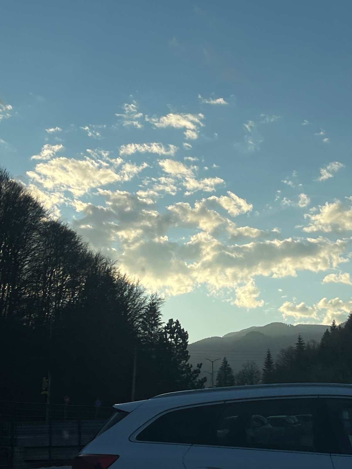Illuminated clouds observed over Smolyan, Bulgaria