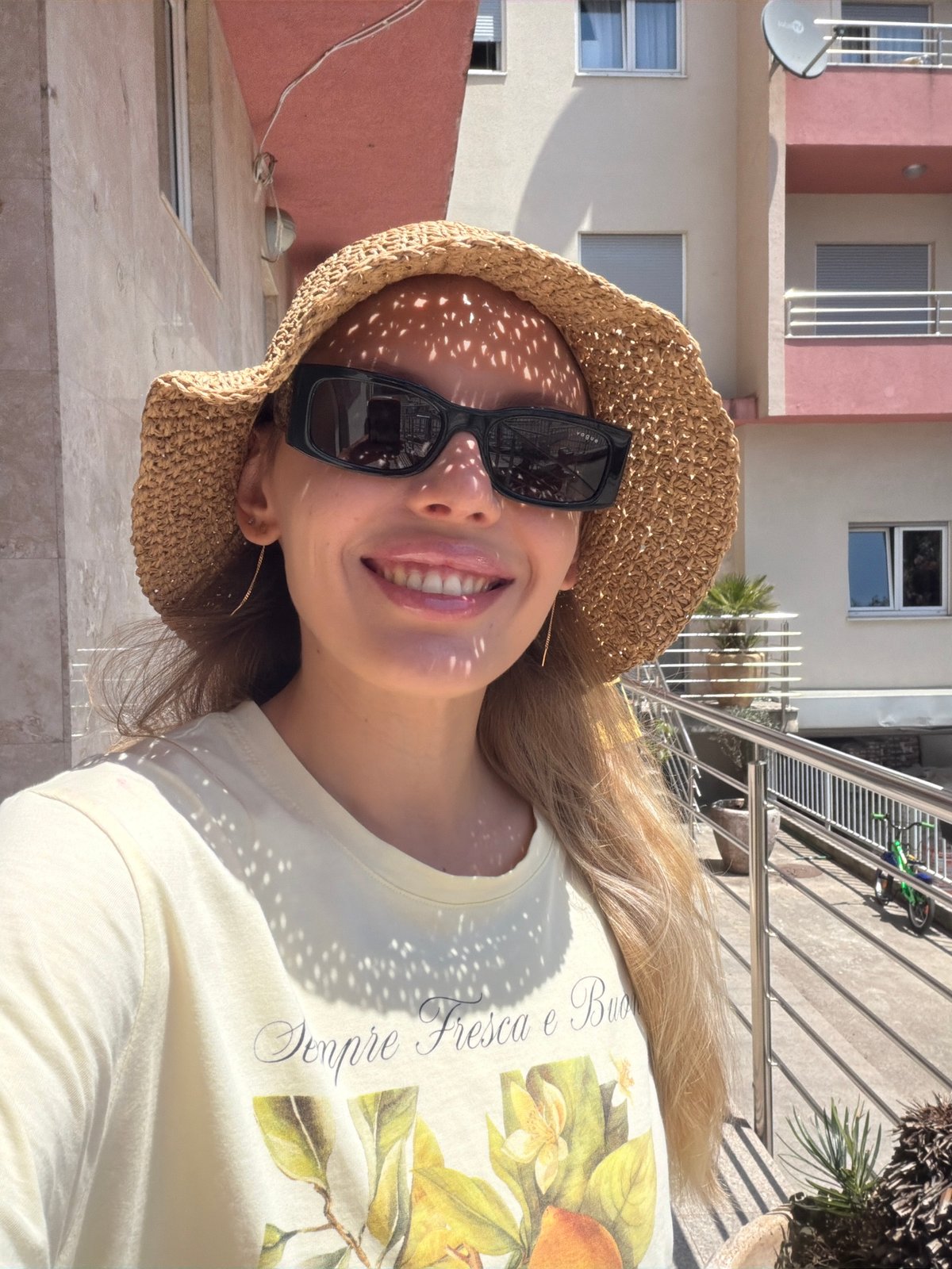 Woman documents workout, outdoor relaxation, dental visit in Budva Montenegro