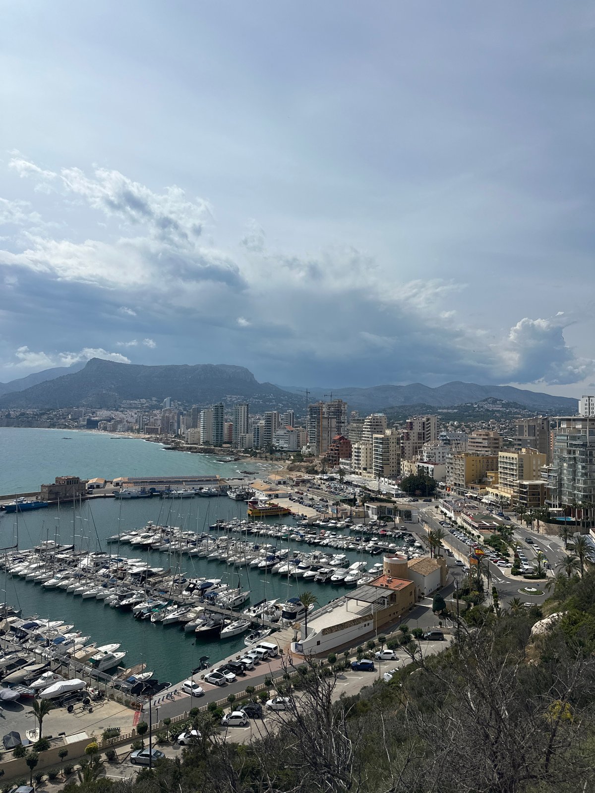 Aerial view captures busy San Gabriel marina on sunny afternoon