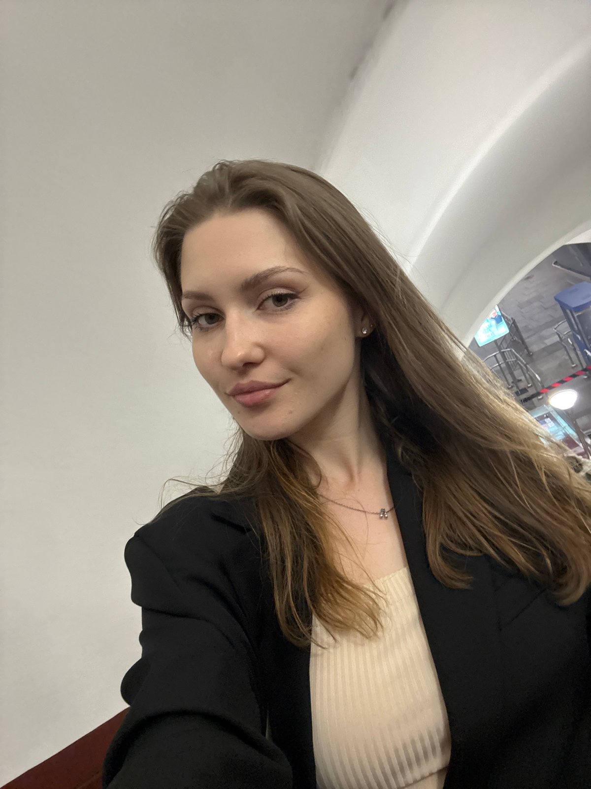 Evening ride on the Saint Petersburg Metro with white roses