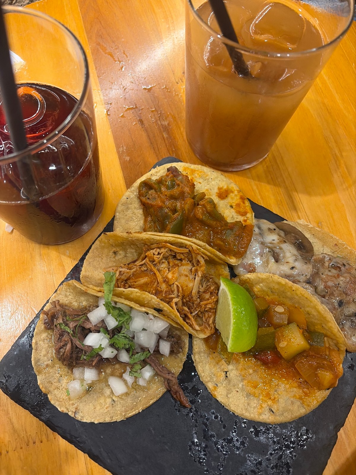 Taco dinner documented at Ibiza restaurant table