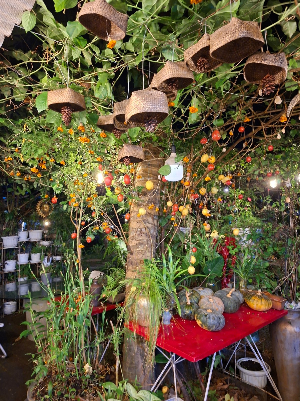 Decorated Garden Restaurant Visit Documented in Ubud Indonesia