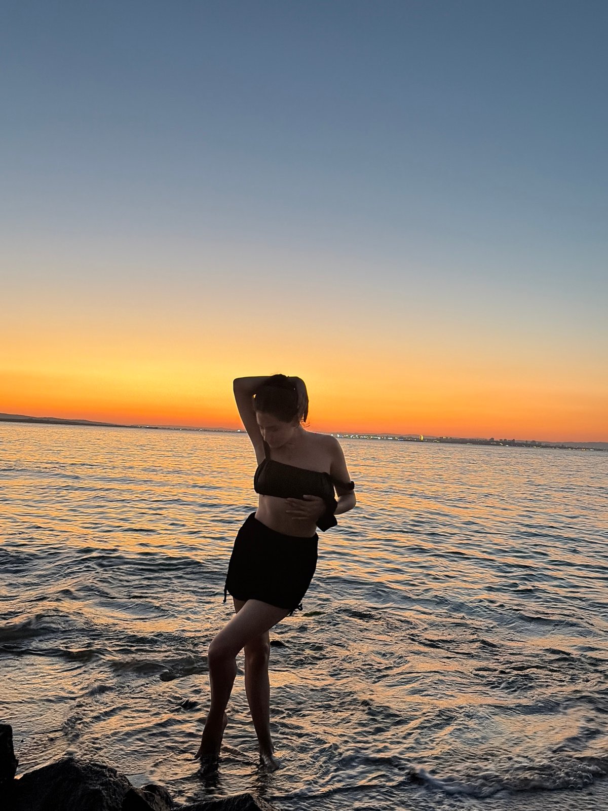Golden hour on the Black Sea at Burgas Beach