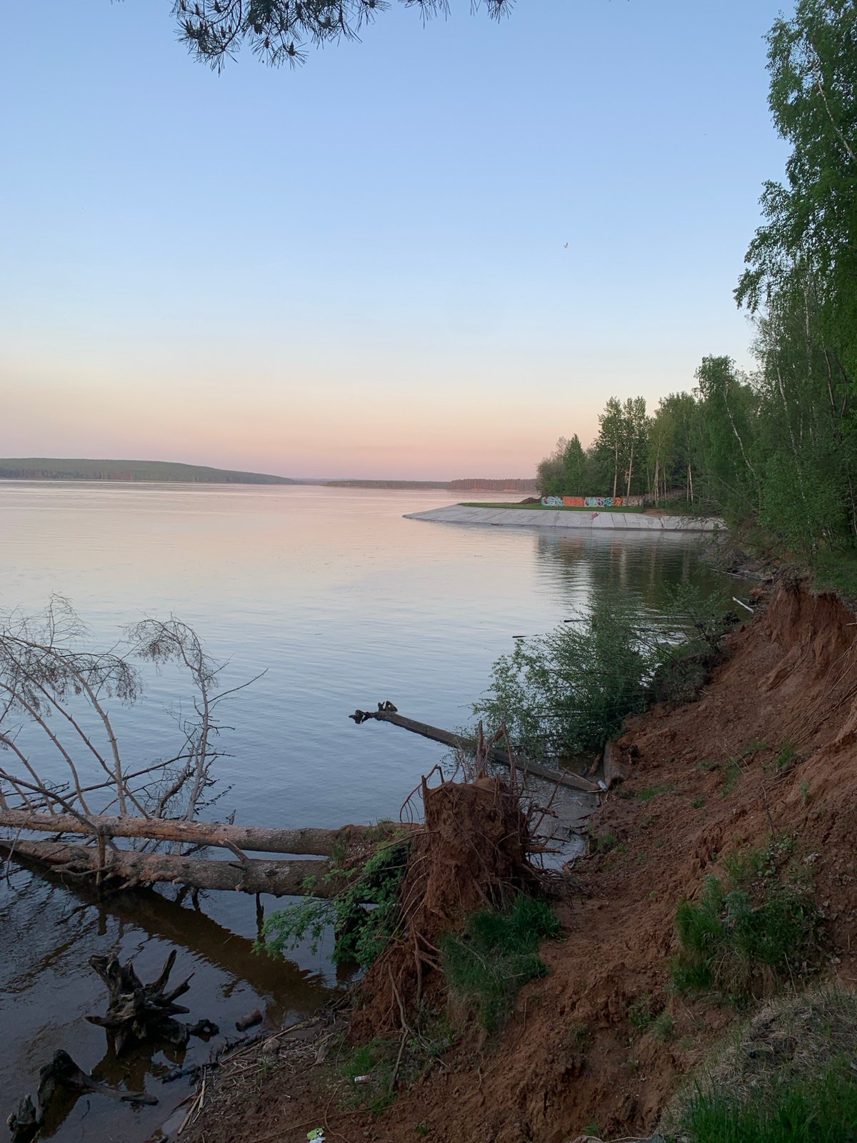 Riverside scenes documented along Kama River in Chaikovsky, Russia