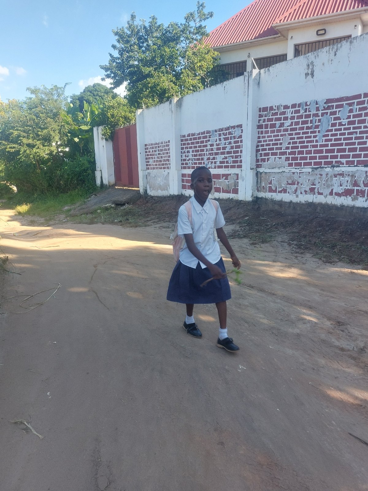 School children spotted on dirt roads in Dar es Salaam