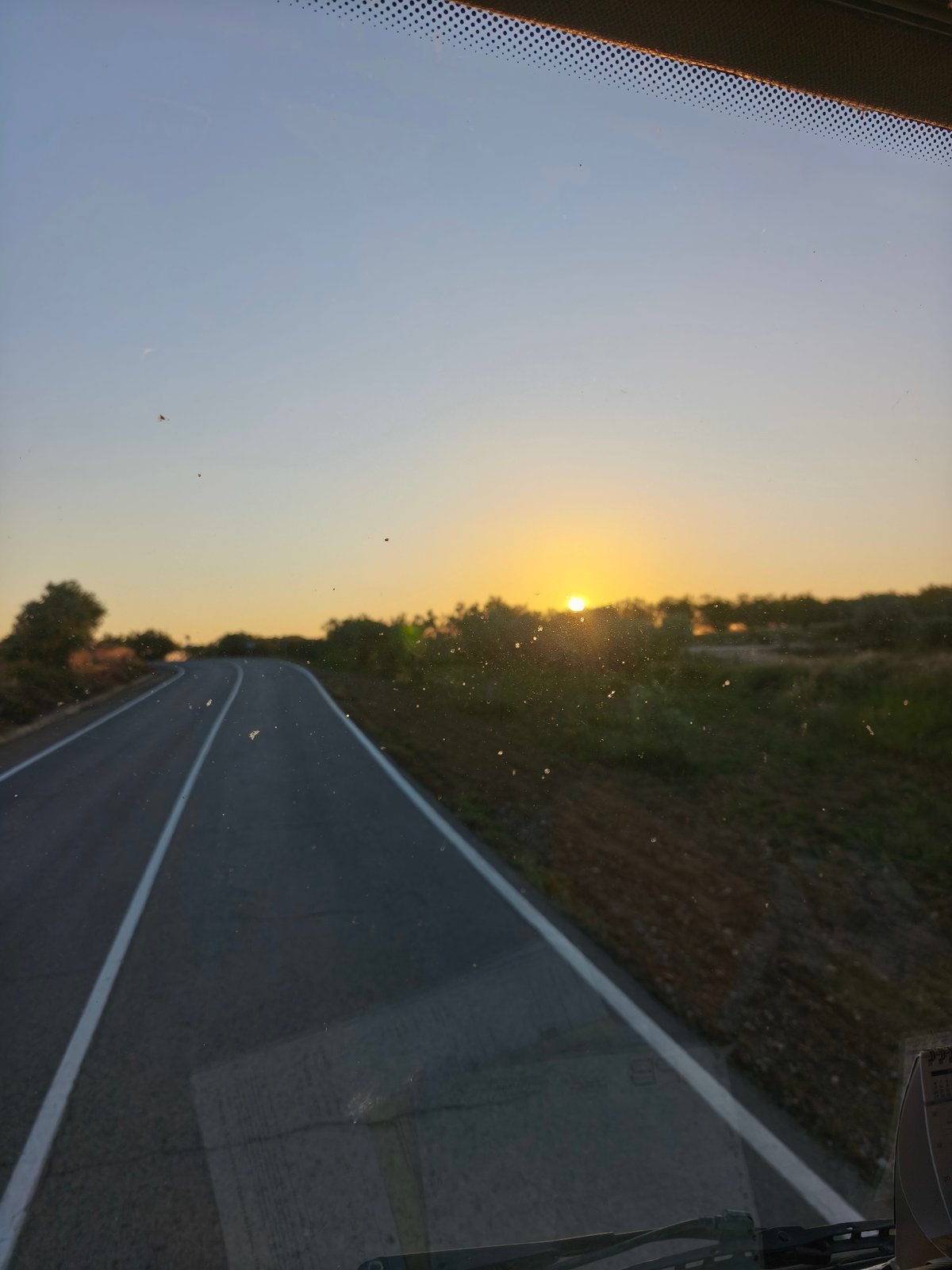 Dawn road scene captured near Turís, Spain