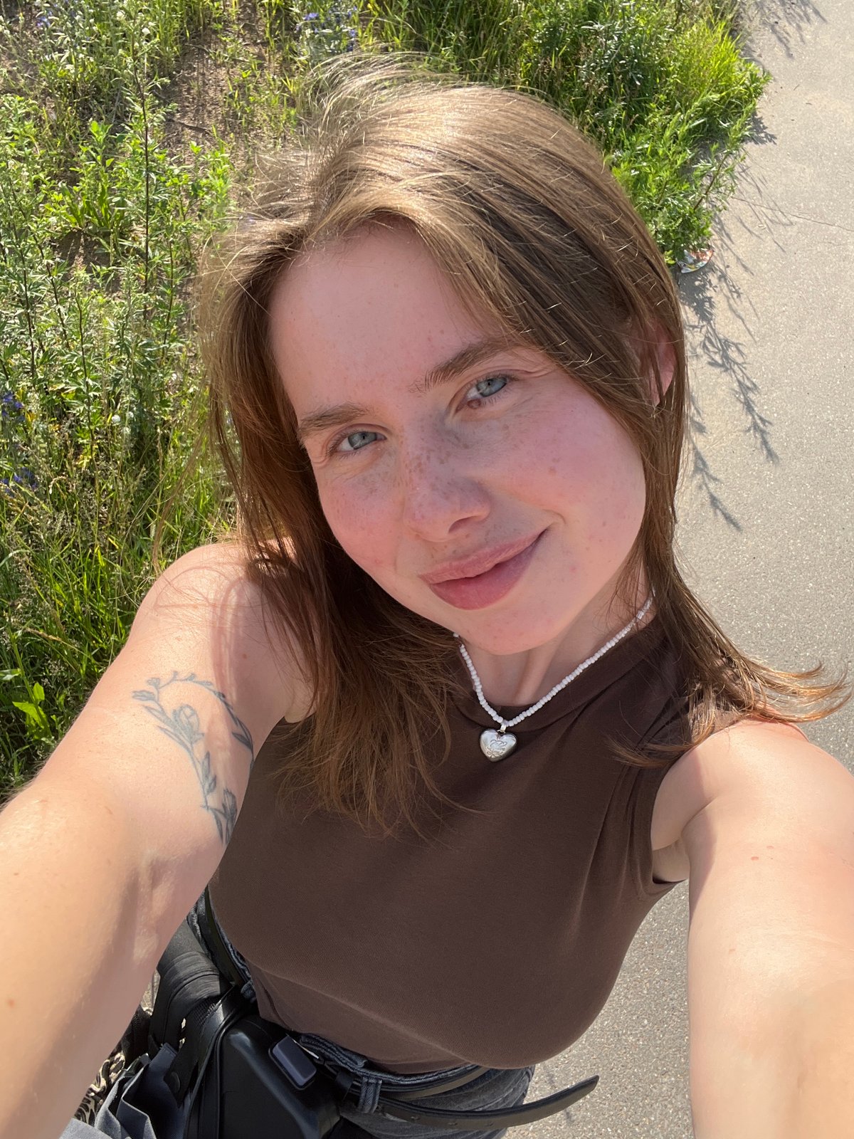 Sunny selfie session in the grass, Chaikovsky, Russia.