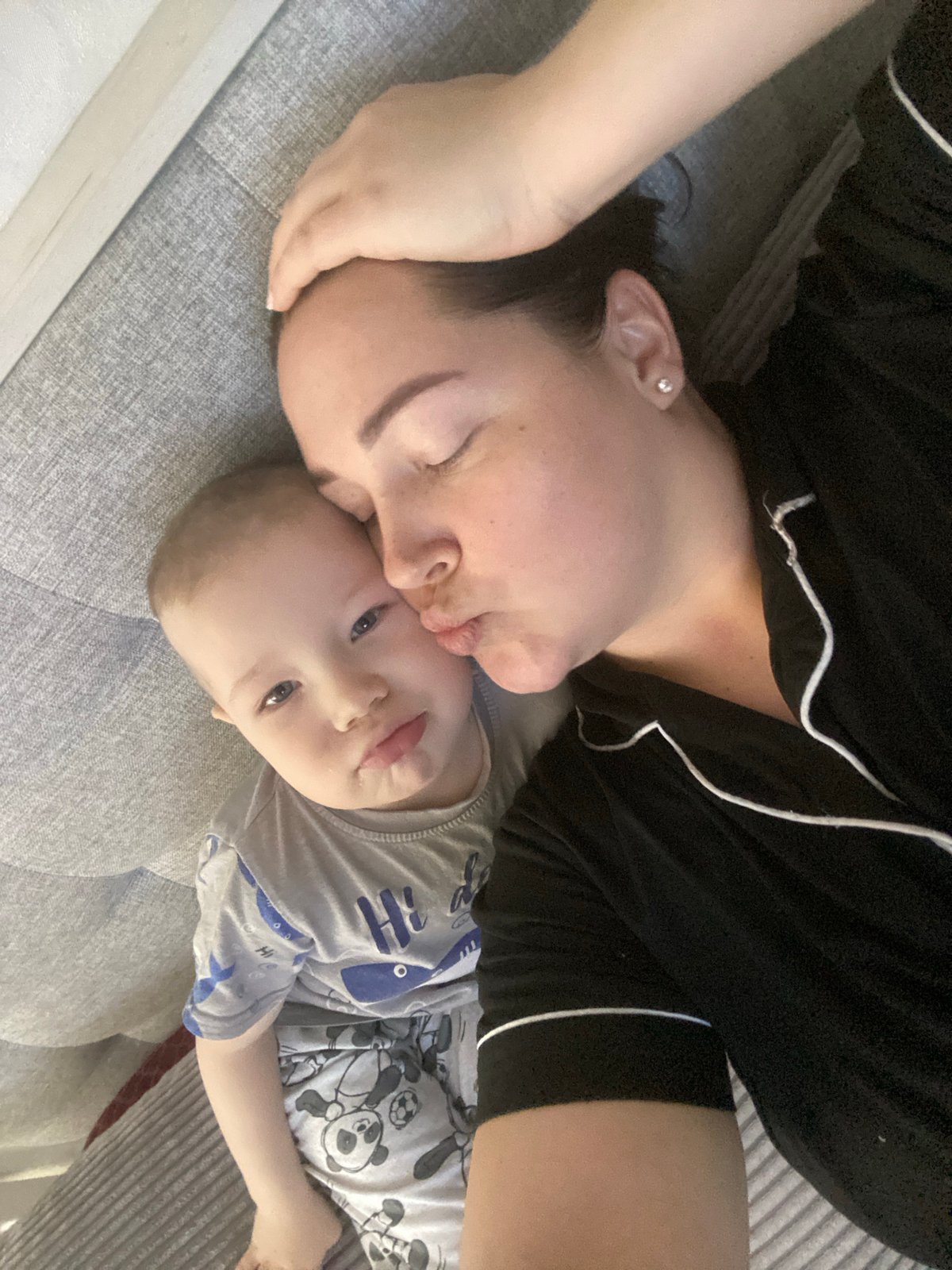 Mother and child rest together in Sochi home