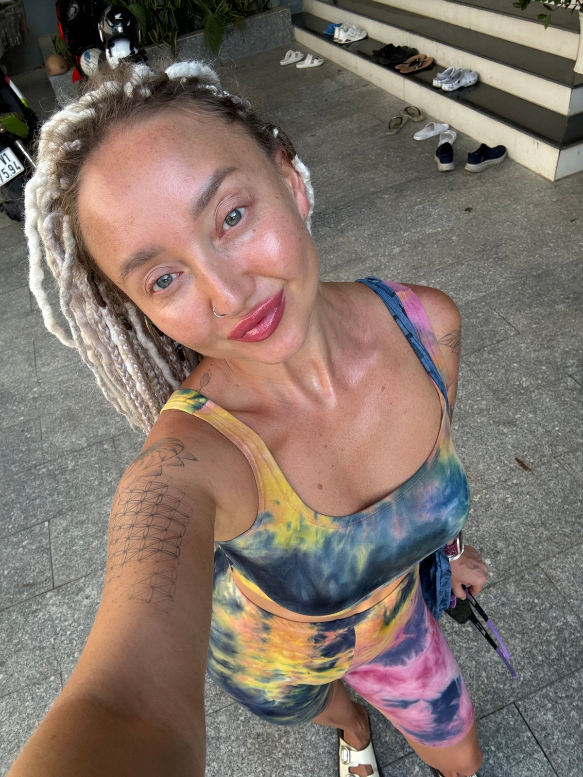 Selfie series from a Nha Trang street, tie-dye and dreadlocks