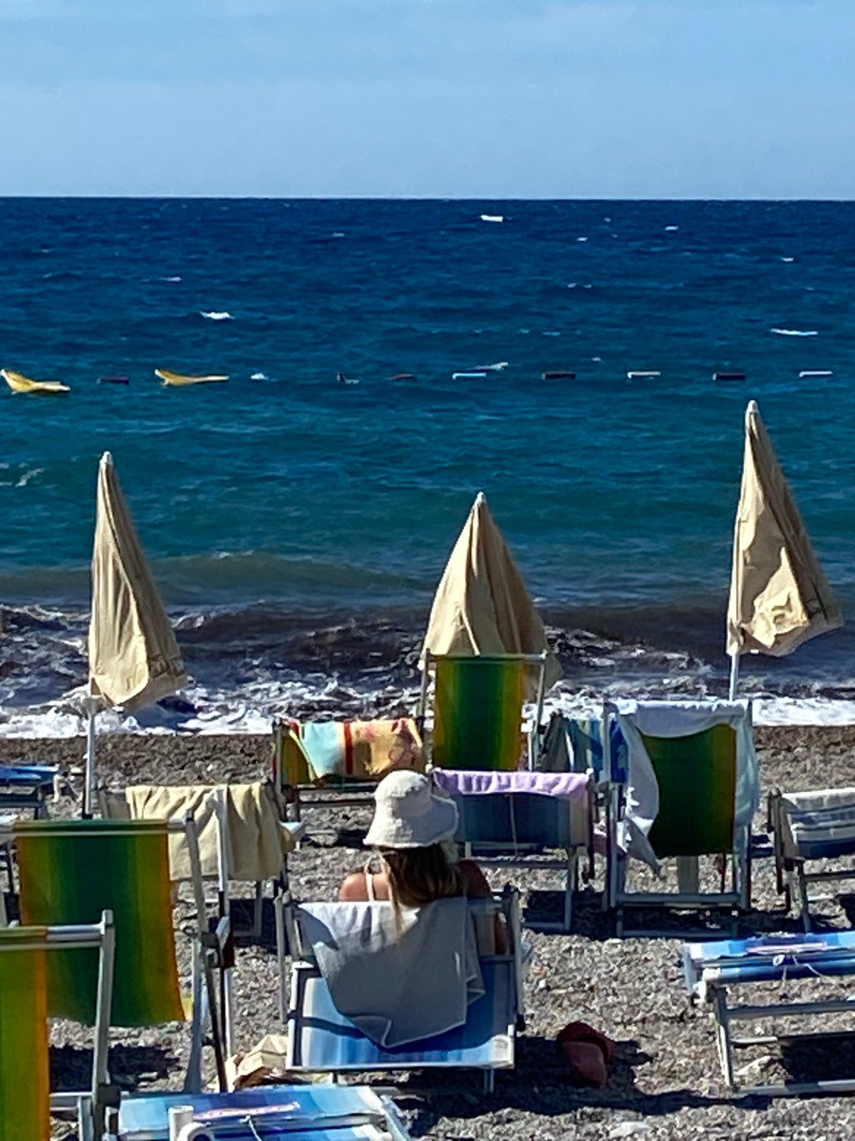 Morning beach scene at Prijevor, Montenegro resort