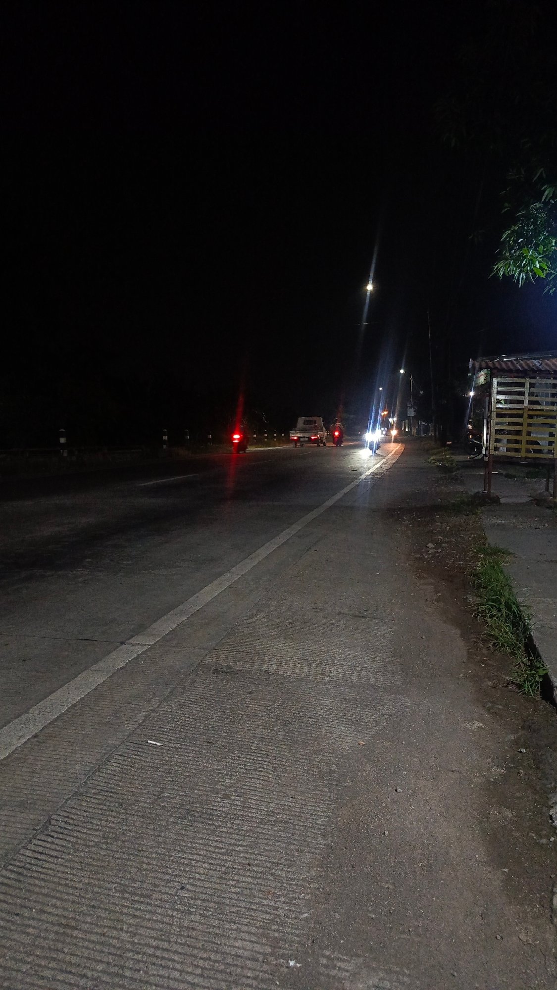 Nighttime street scenes documented in Kajeksan, Indonesia