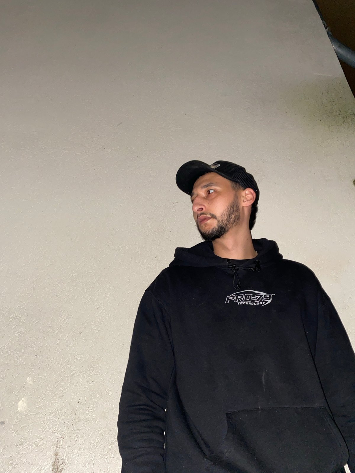 Man photographs himself smoking in Schiltigheim alley