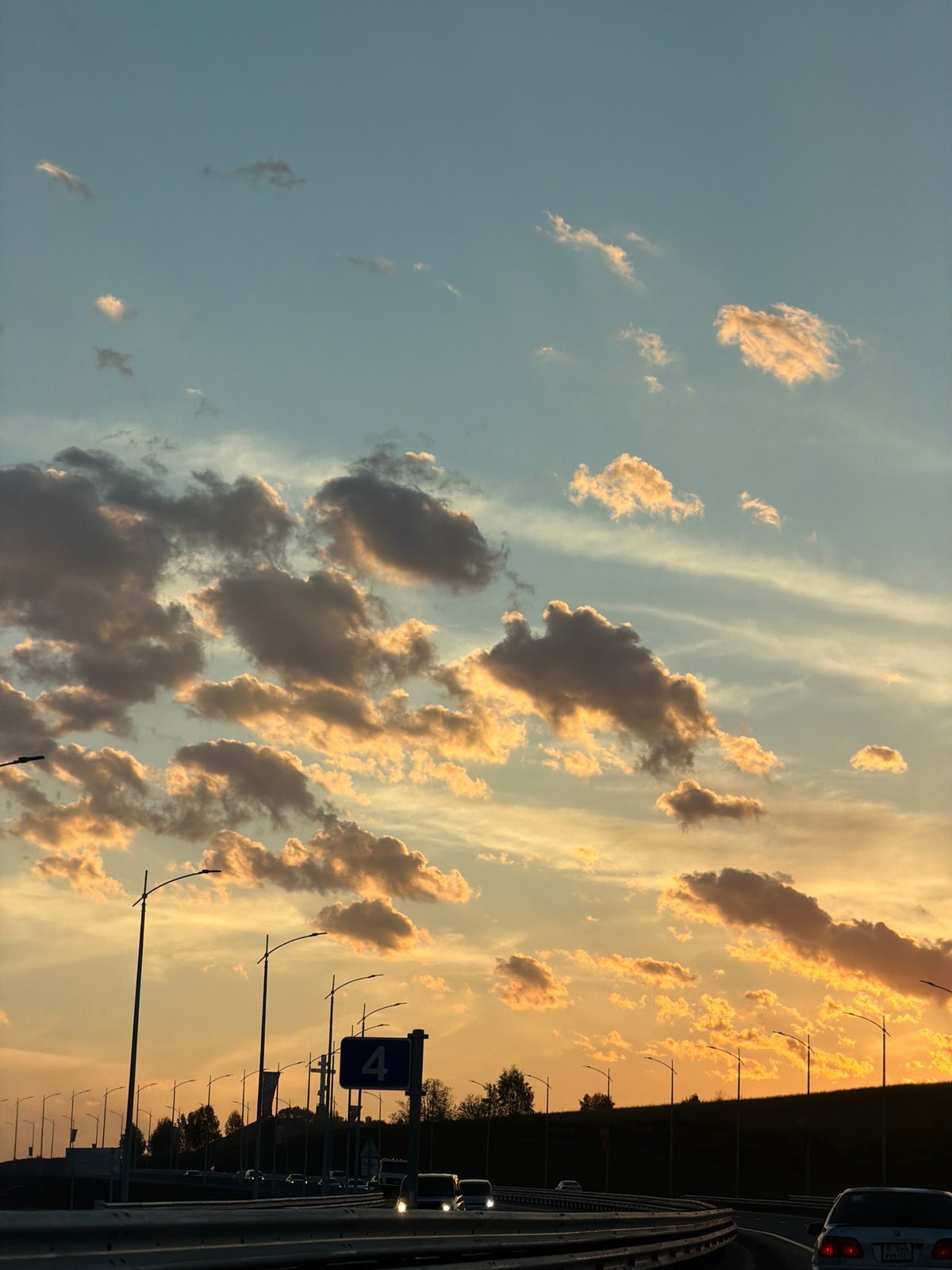 Sunset documented across Krasnoyarsk highways and landmarks