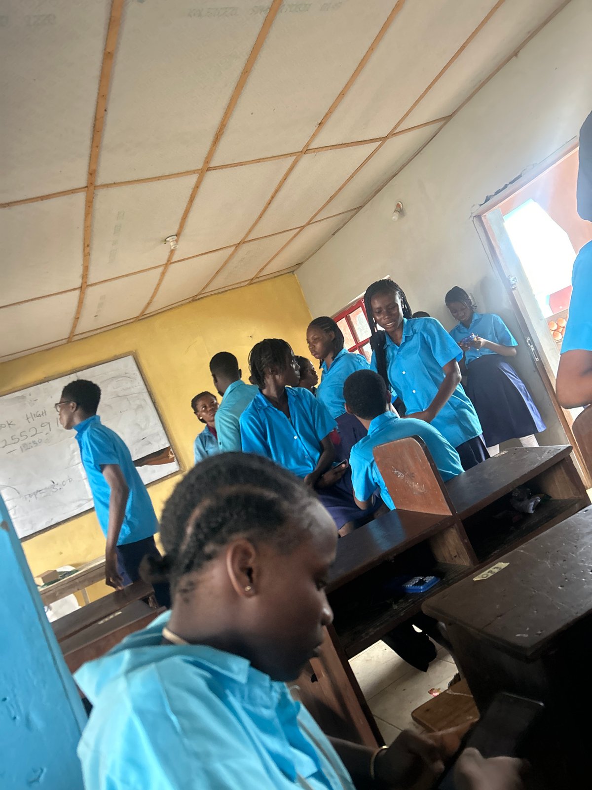 Students attend regular classes in Ikorodu, Nigeria classroom