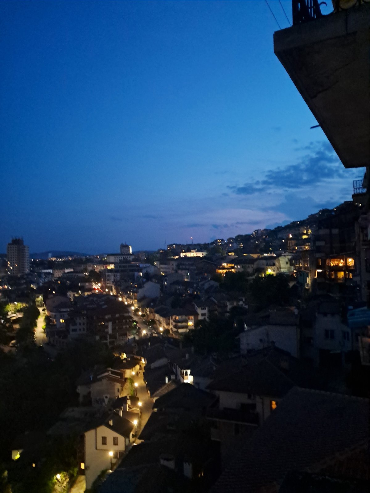 Evening documentation of Veliko Tarnovo landmarks and cityscape