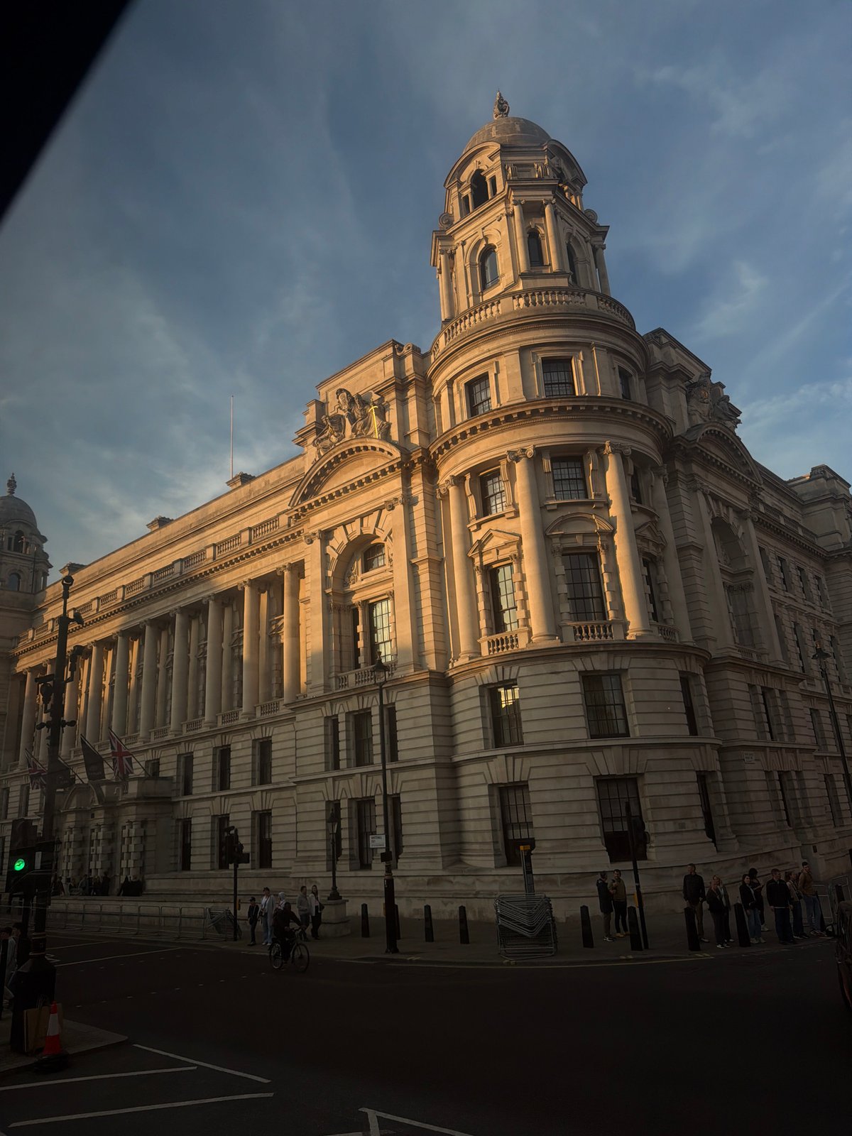 Classical government building photographed in London's Whitehall district