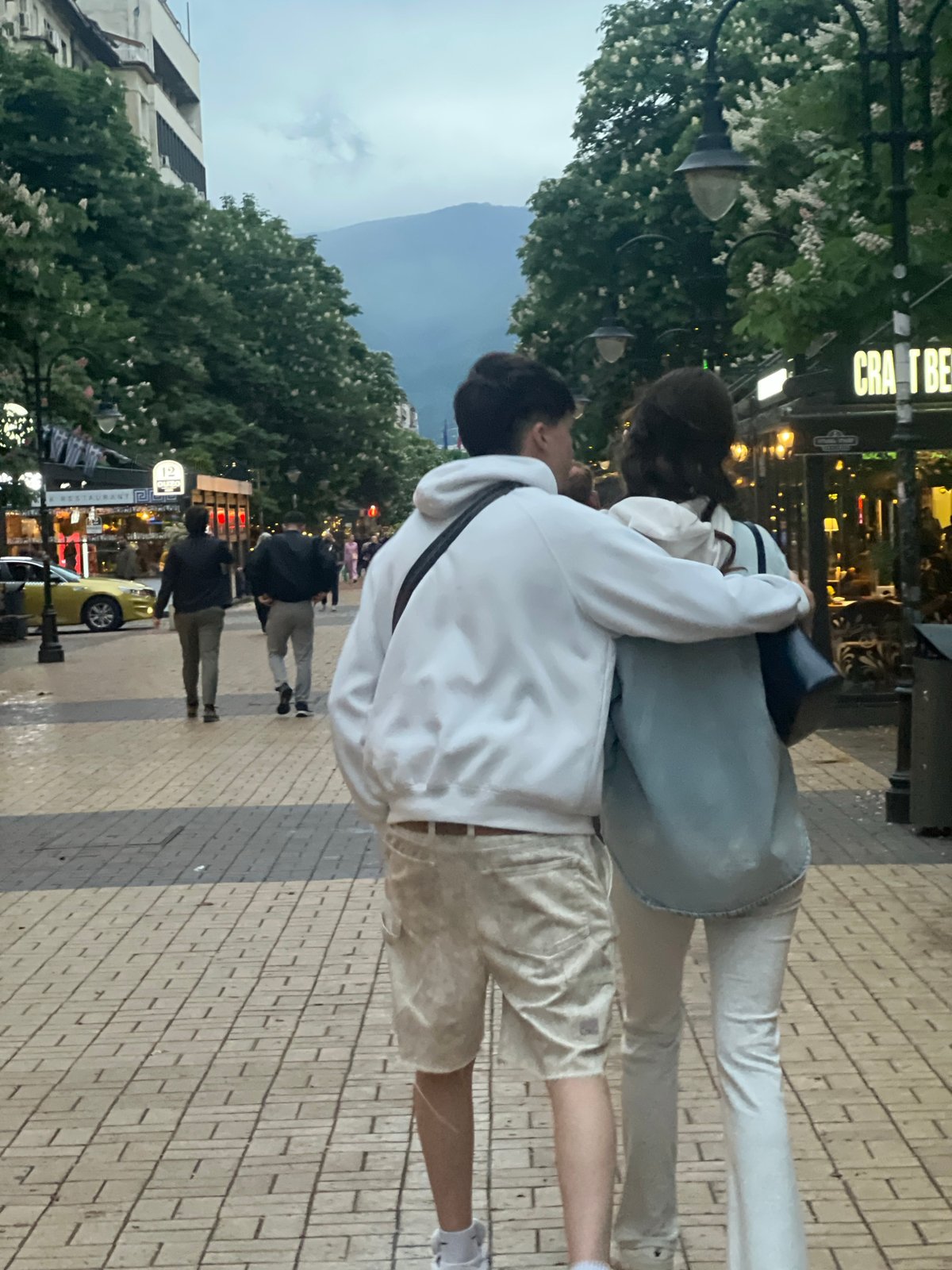 Afternoon street life captured on Sofia's Vitosha Boulevard