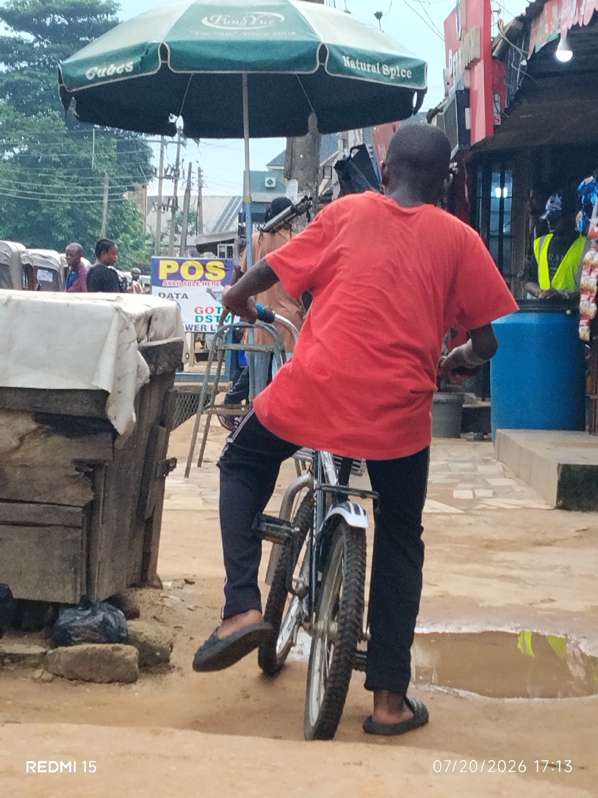 Everyday street life along a market stretch in Umuode, Nigeria