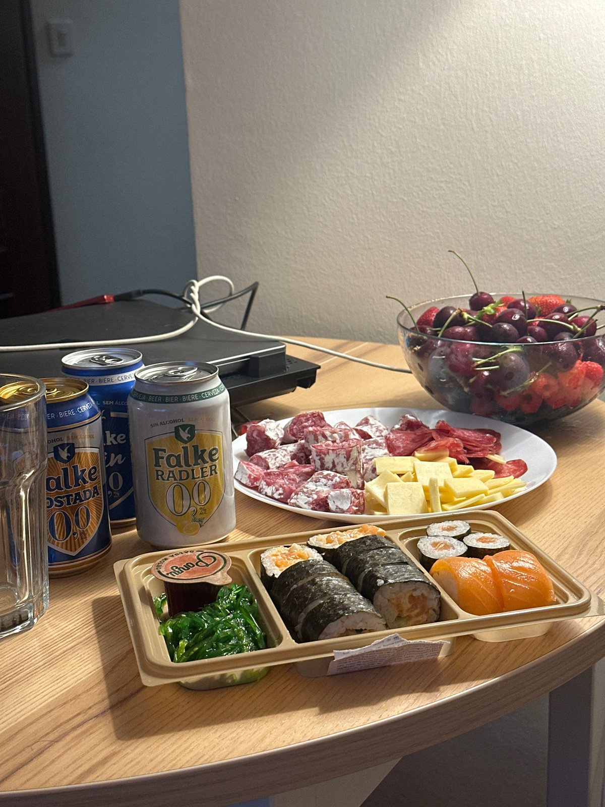 Sushi dinner documented in Gijón, Spain