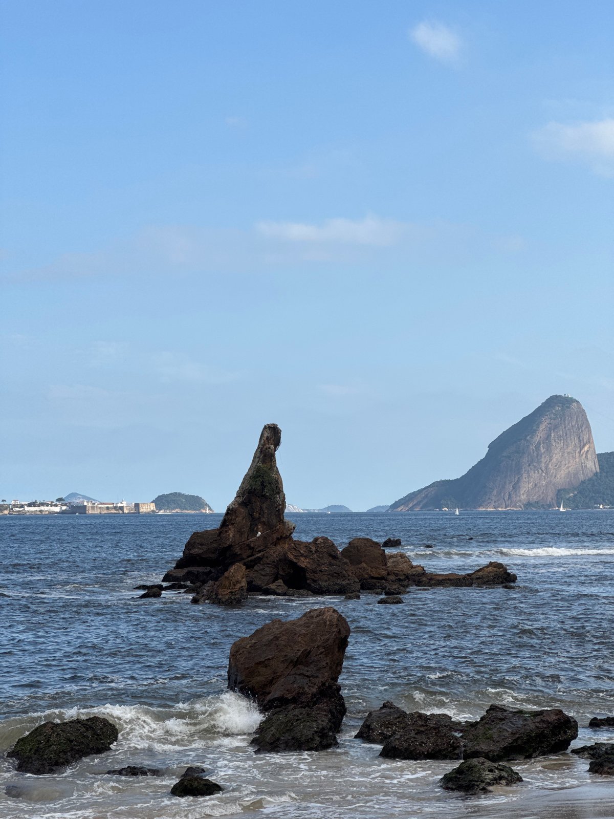 Rocky coastline views from Niterói's ocean-facing shore