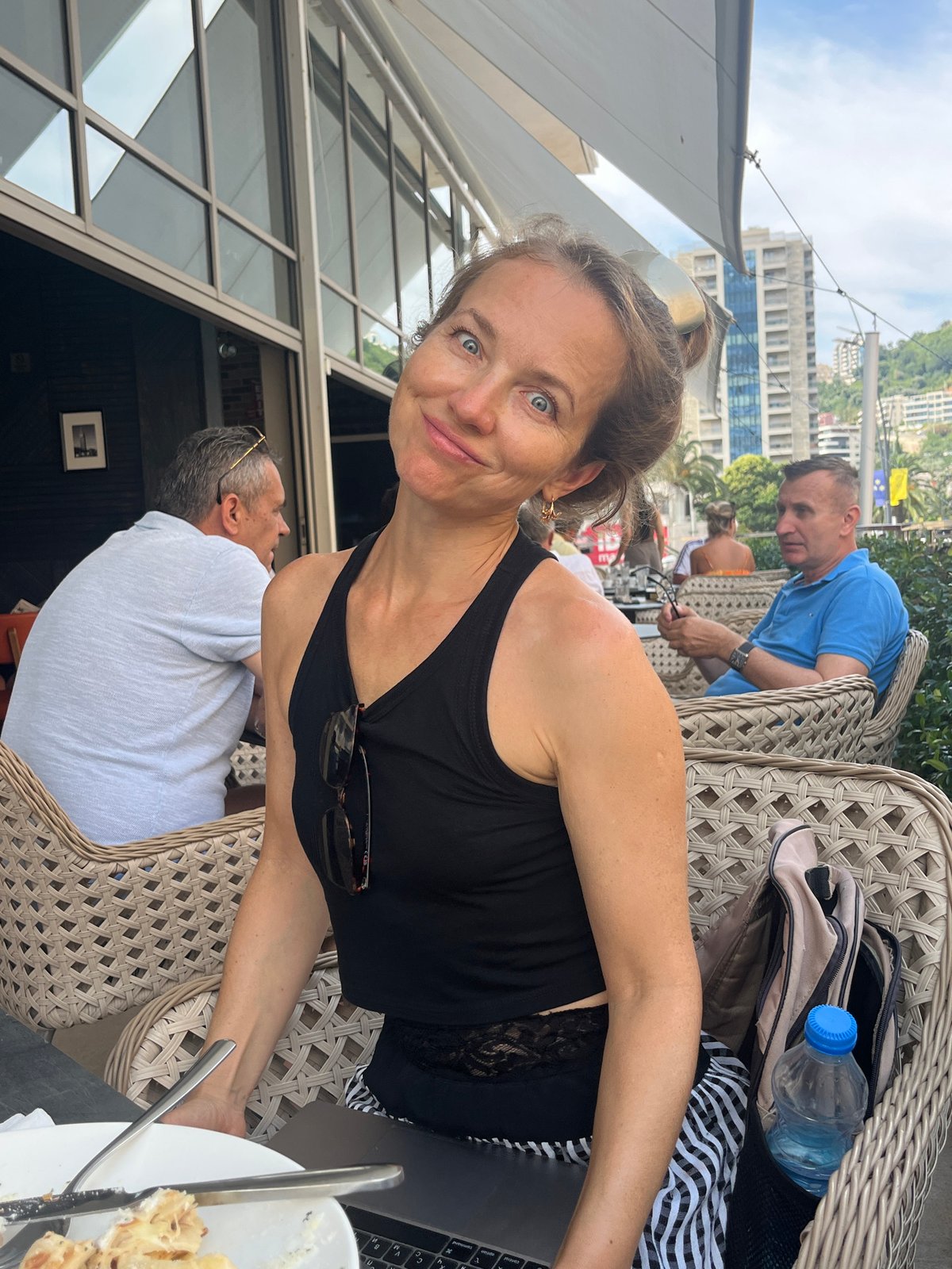 Café morning in Budva, food and conversation by the water