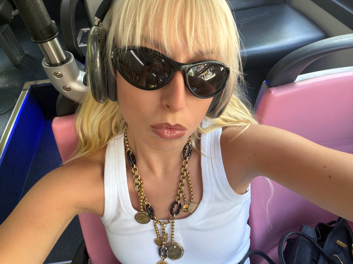 Blonde woman photographed taking selfies in Seongnam-si, South Korea