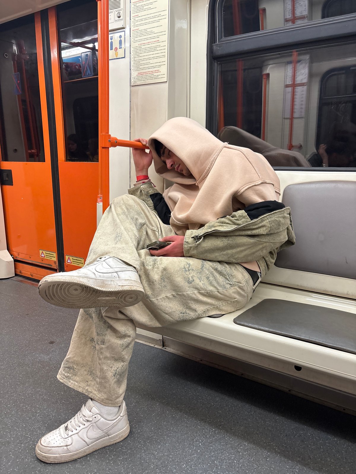 Late night subway passenger spotted in Sofia metro