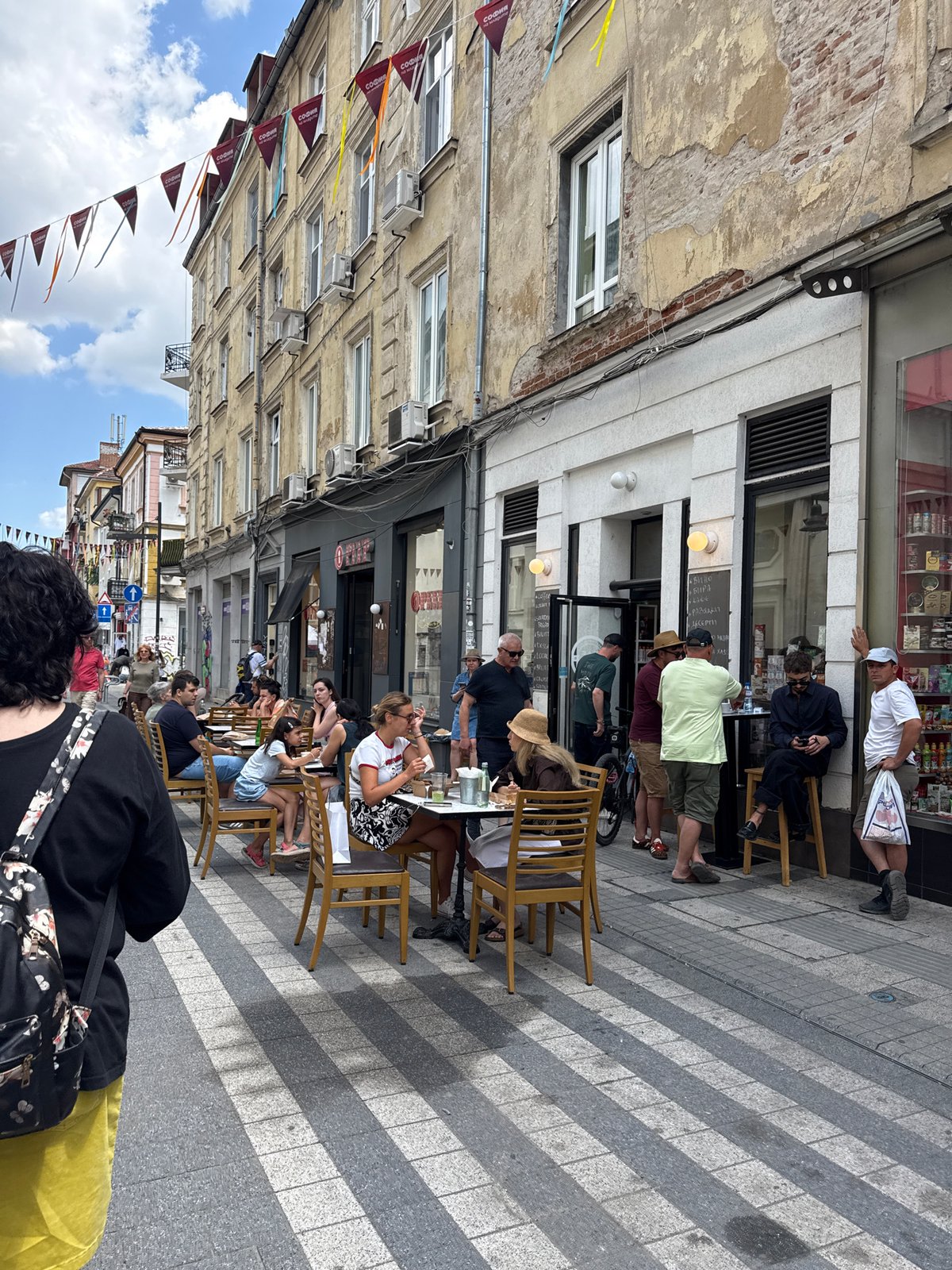 Street market and outdoor event day on Vitosha Boulevard, Sofia