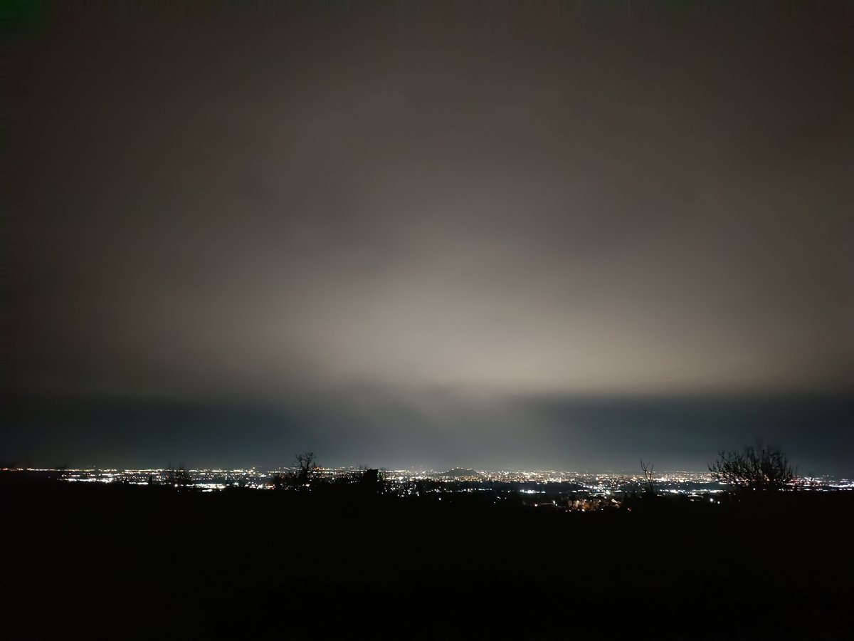 Nighttime cityscape views captured from elevated position near Markovo