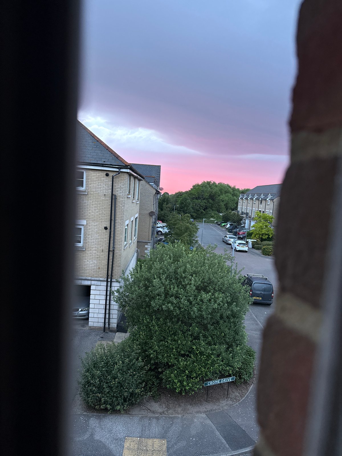 Vivid summer twilight over a Great Yarmouth residential street