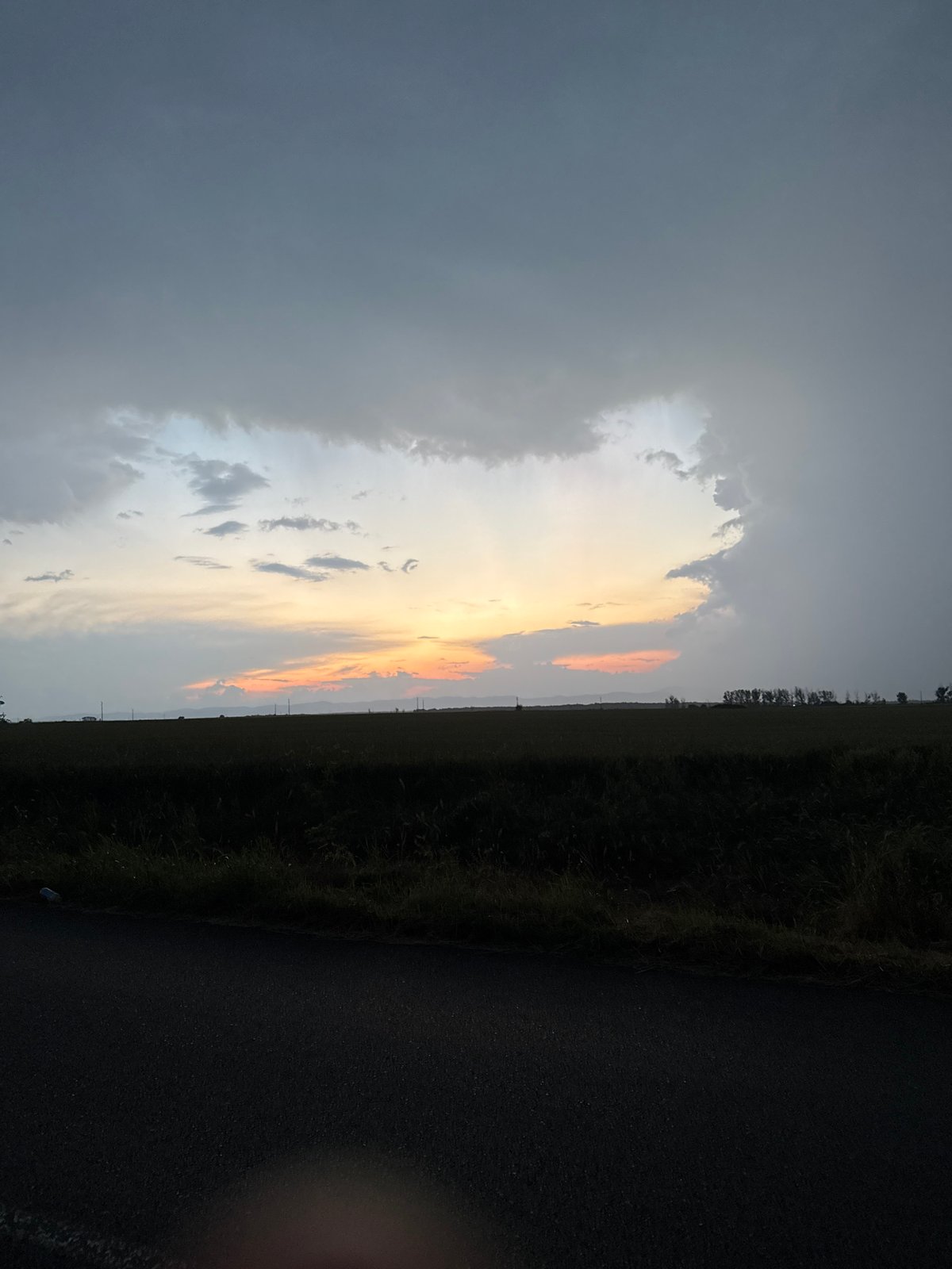 Dramatic sunset skies captured over rural Sarnevo, Bulgaria countryside