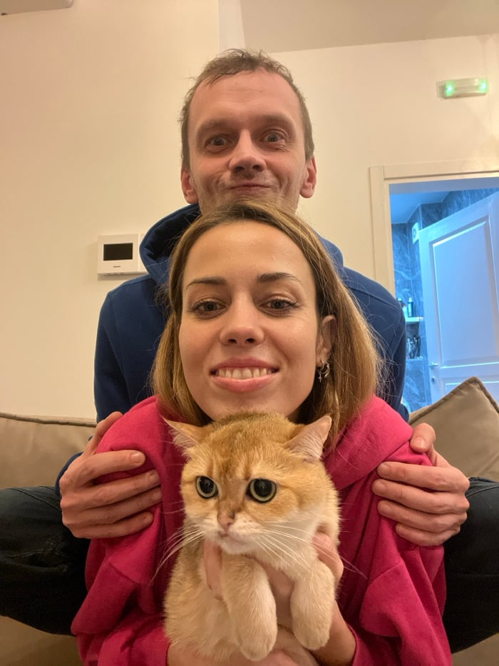 Orange cat photographed in holiday home scenes in Bar