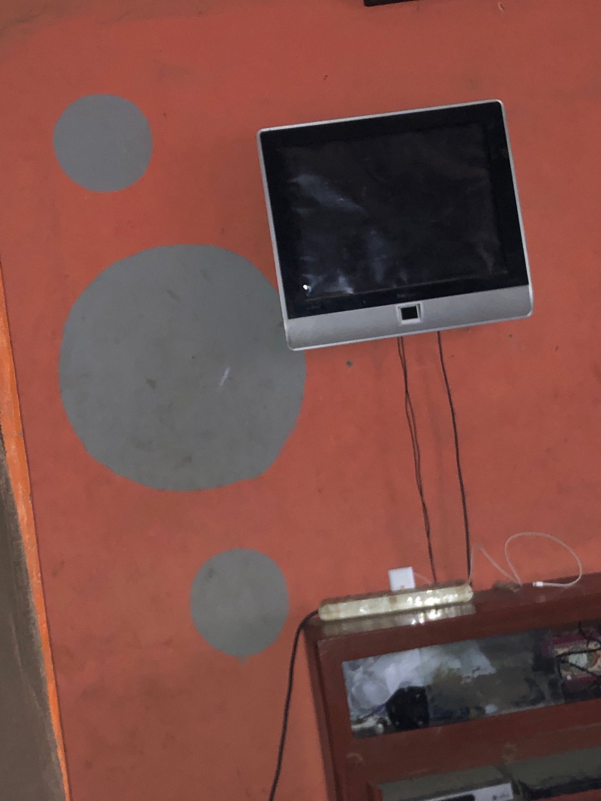 Tablet and wrapped dough material observed at location