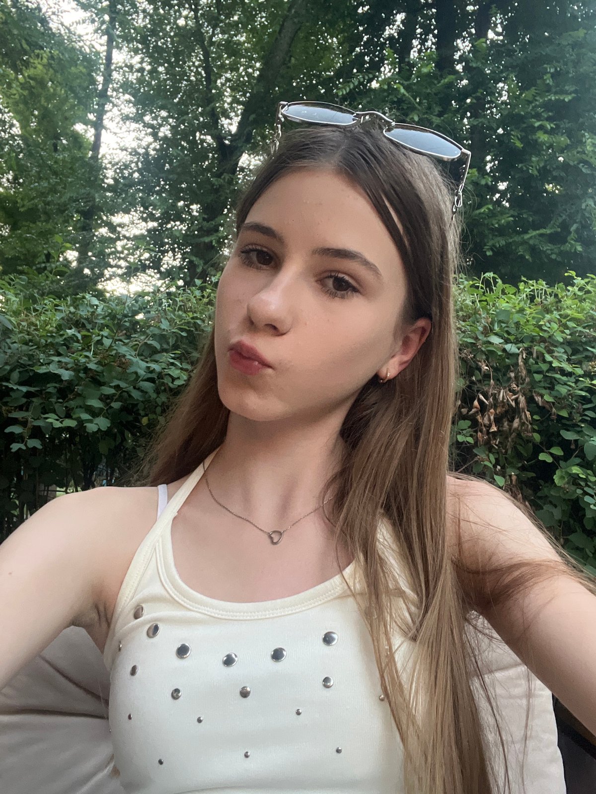 Outdoor hangout with selfies and a fluffy poodle in tow