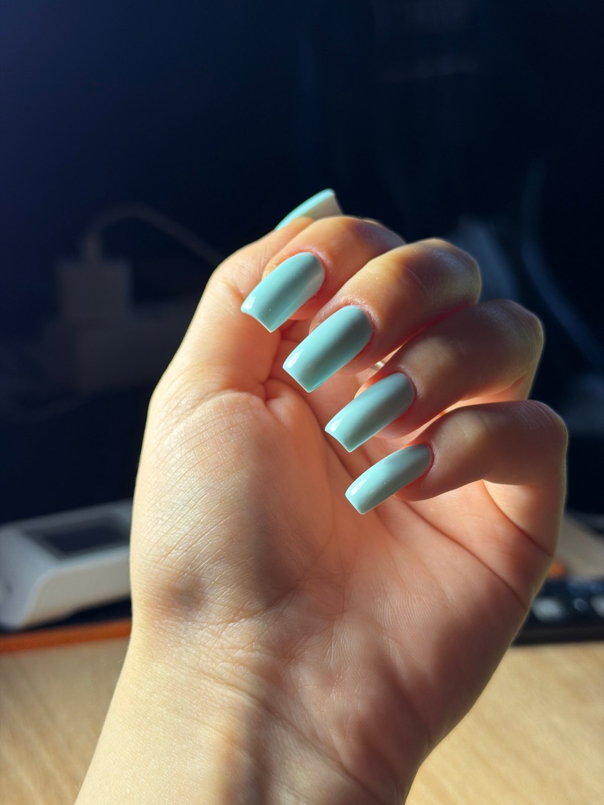Lazy morning shoot: blue nails, a perfume bottle, and a dog