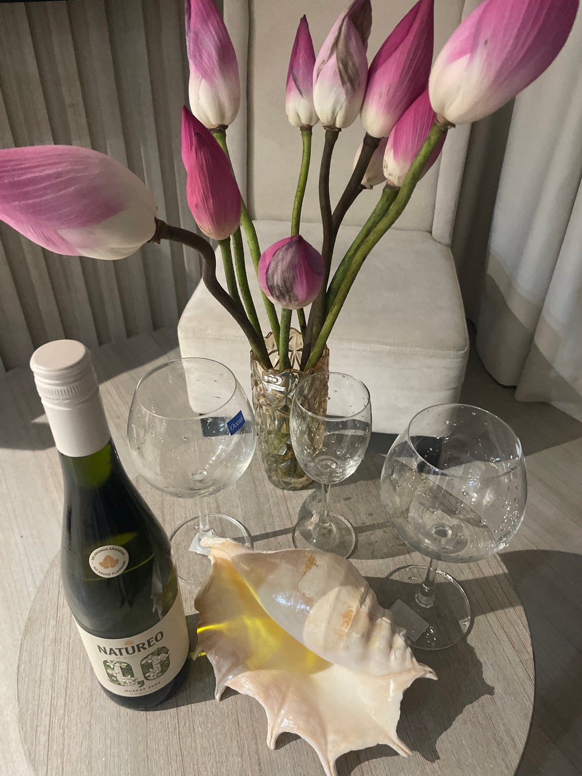 Indoor scenes with flowers, mannequin, wine documented in Vietnam
