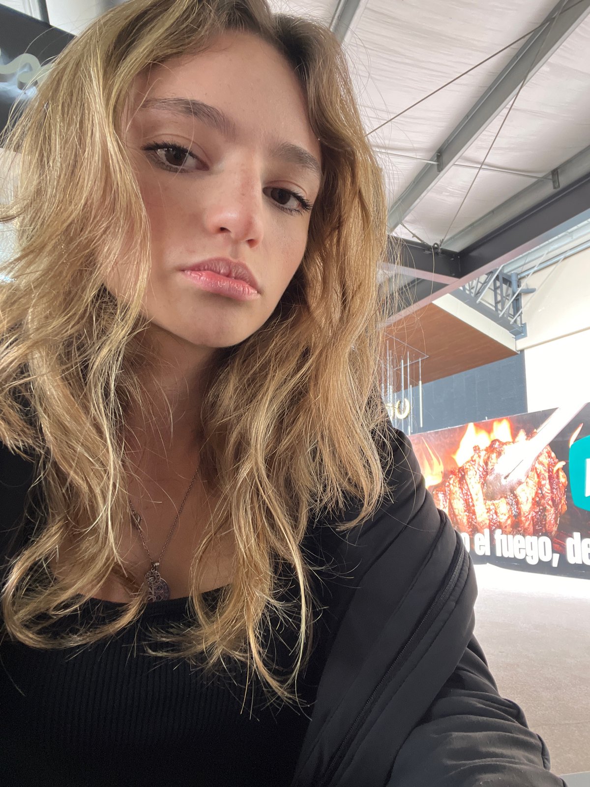 Friends document casual dining outing at Mexican shopping center