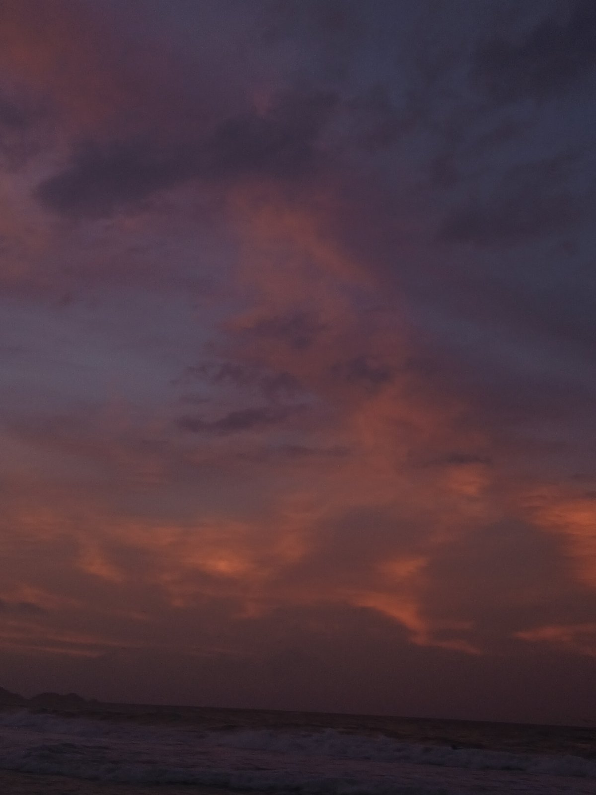Dramatic twilight clouds photographed at Venezuelan beach