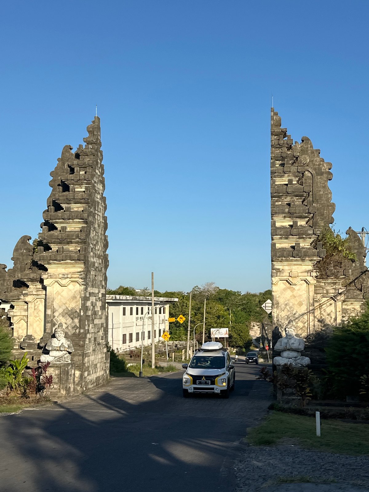 Morning at a Balinese temple village in Kuta Selatan