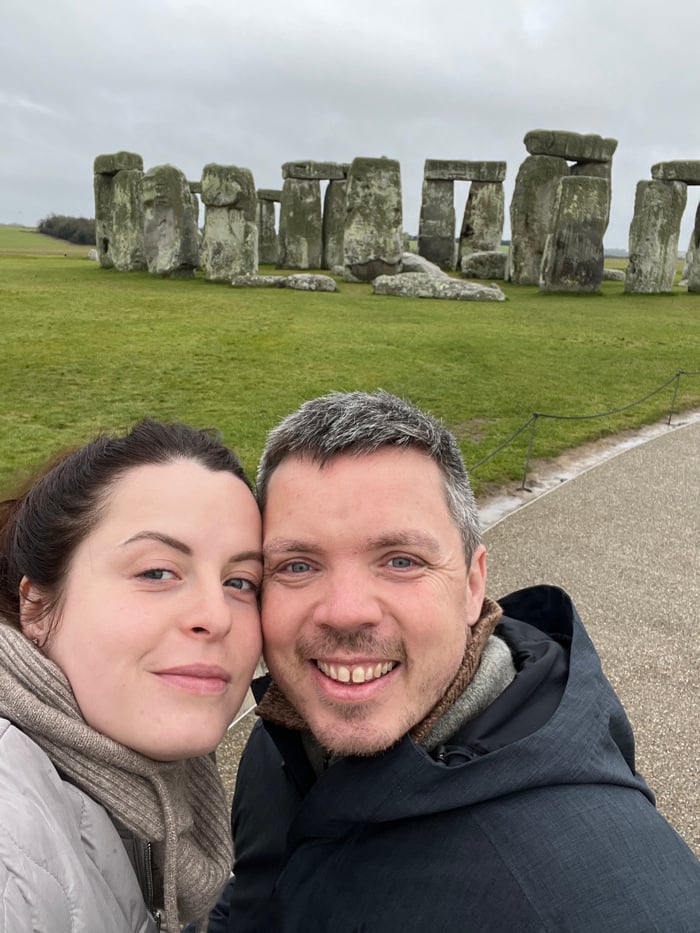 Couple documents Stonehenge visit with photos, videos, museum tour