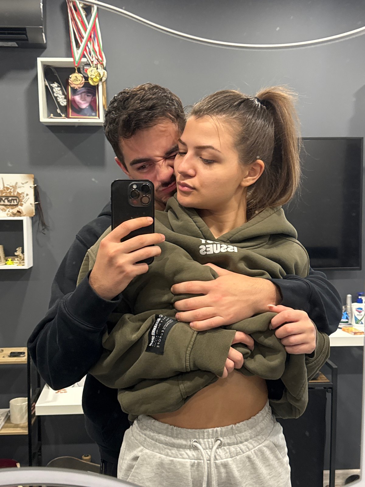 Intimate couple moments captured indoors in Sofia