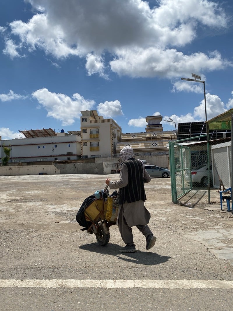 Morning commerce activity observed on Kandahar street