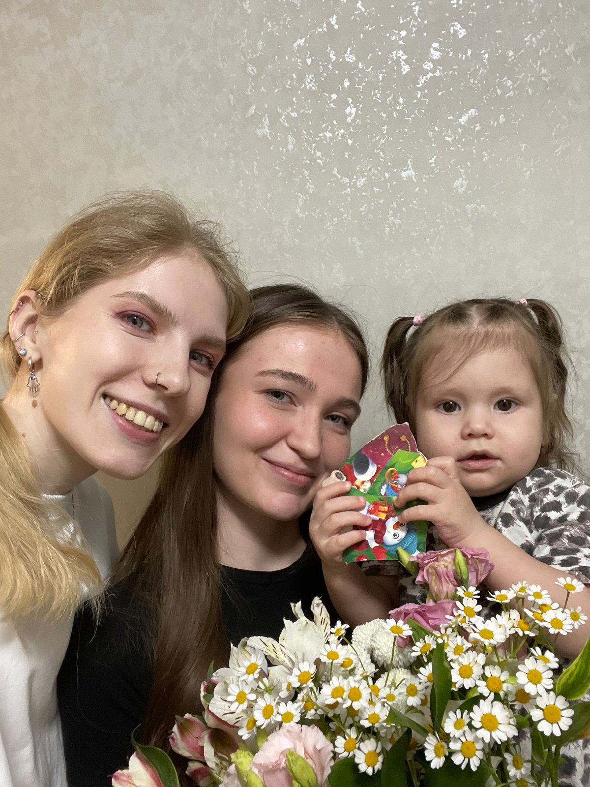 Birthday celebration with cake observed in Izhevsk kitchen