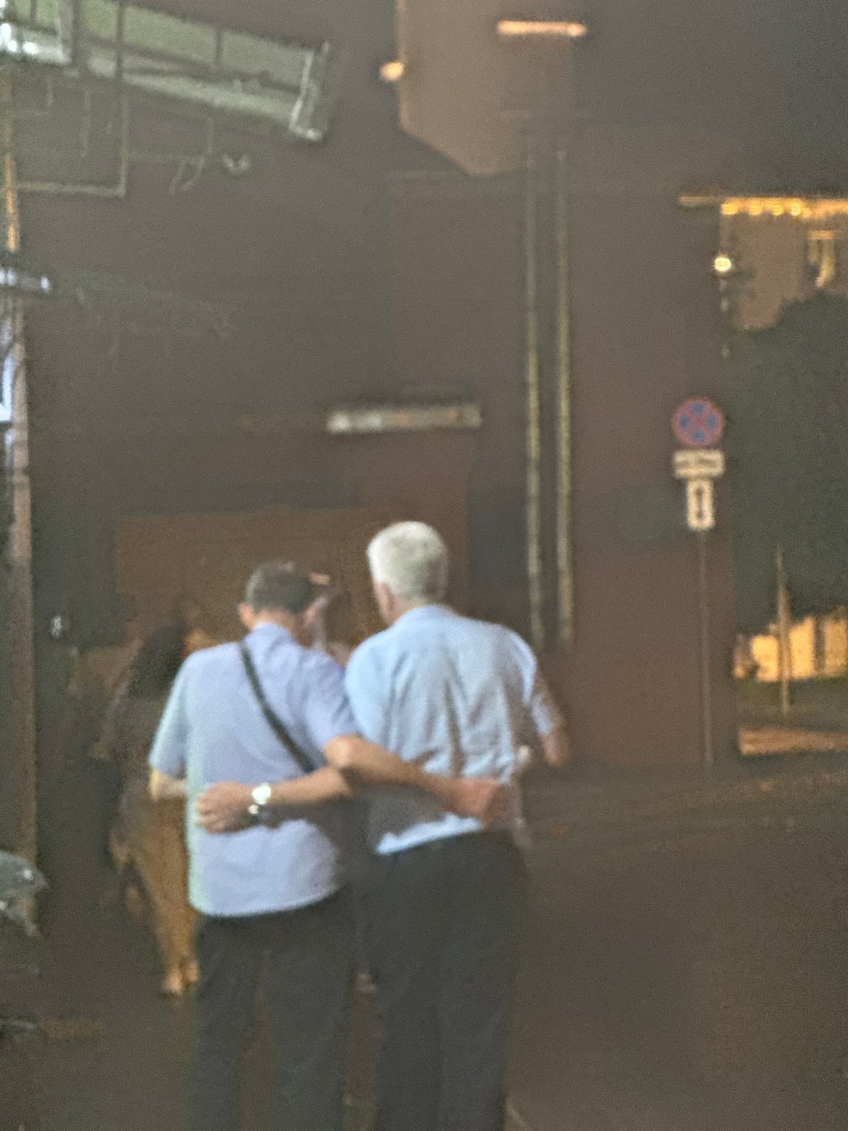 Two people photographed on Moscow street