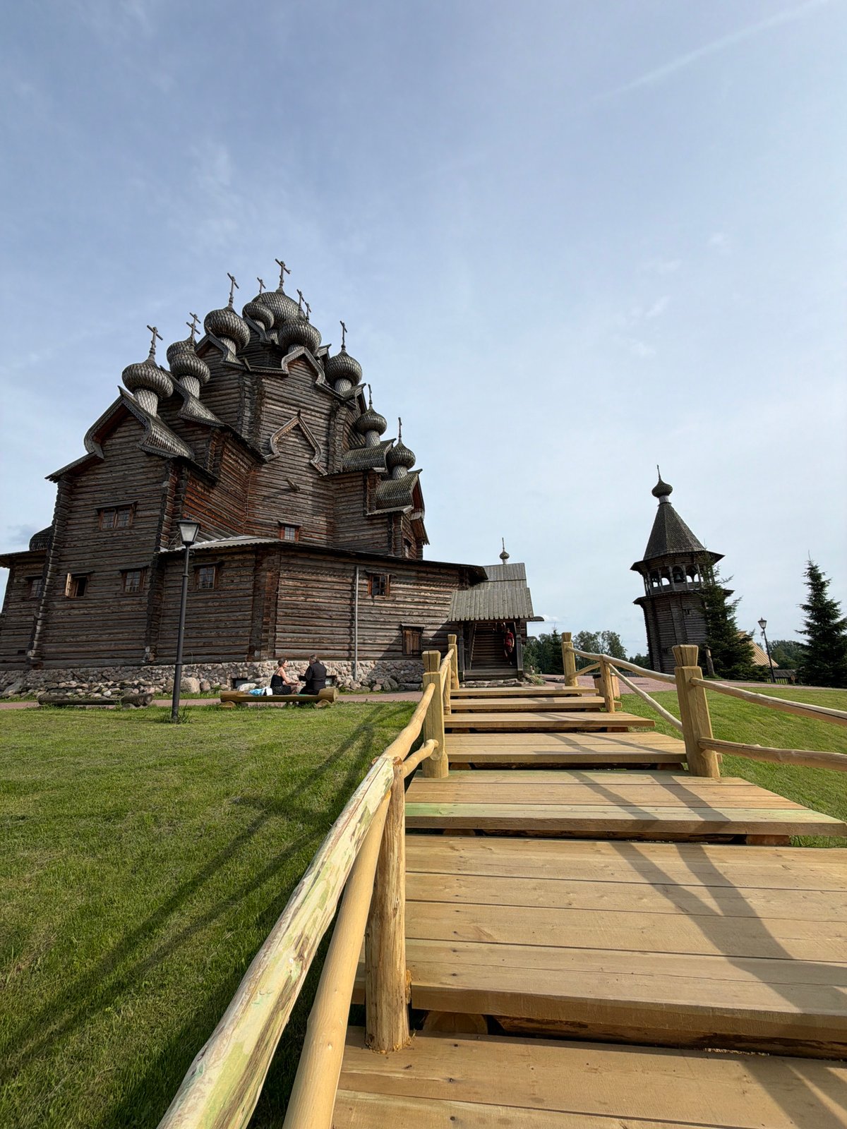 Wooden Orthodox church with onion domes, Severnaya Samarka