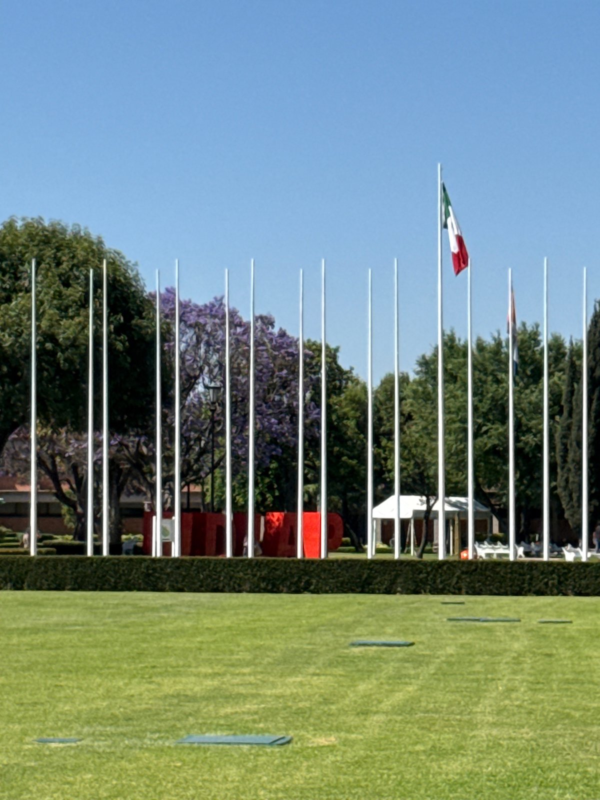 Campus scenes documented in San Andrés Cholula with mountain backdrop
