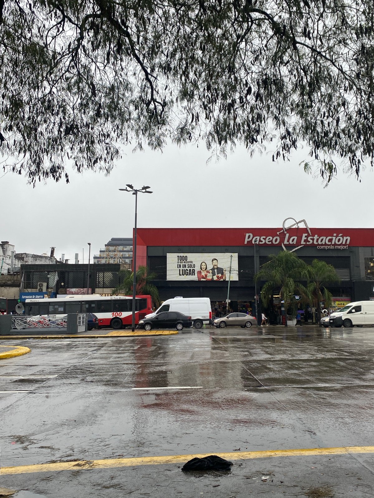 Rainy day street scene captured in Buenos Aires