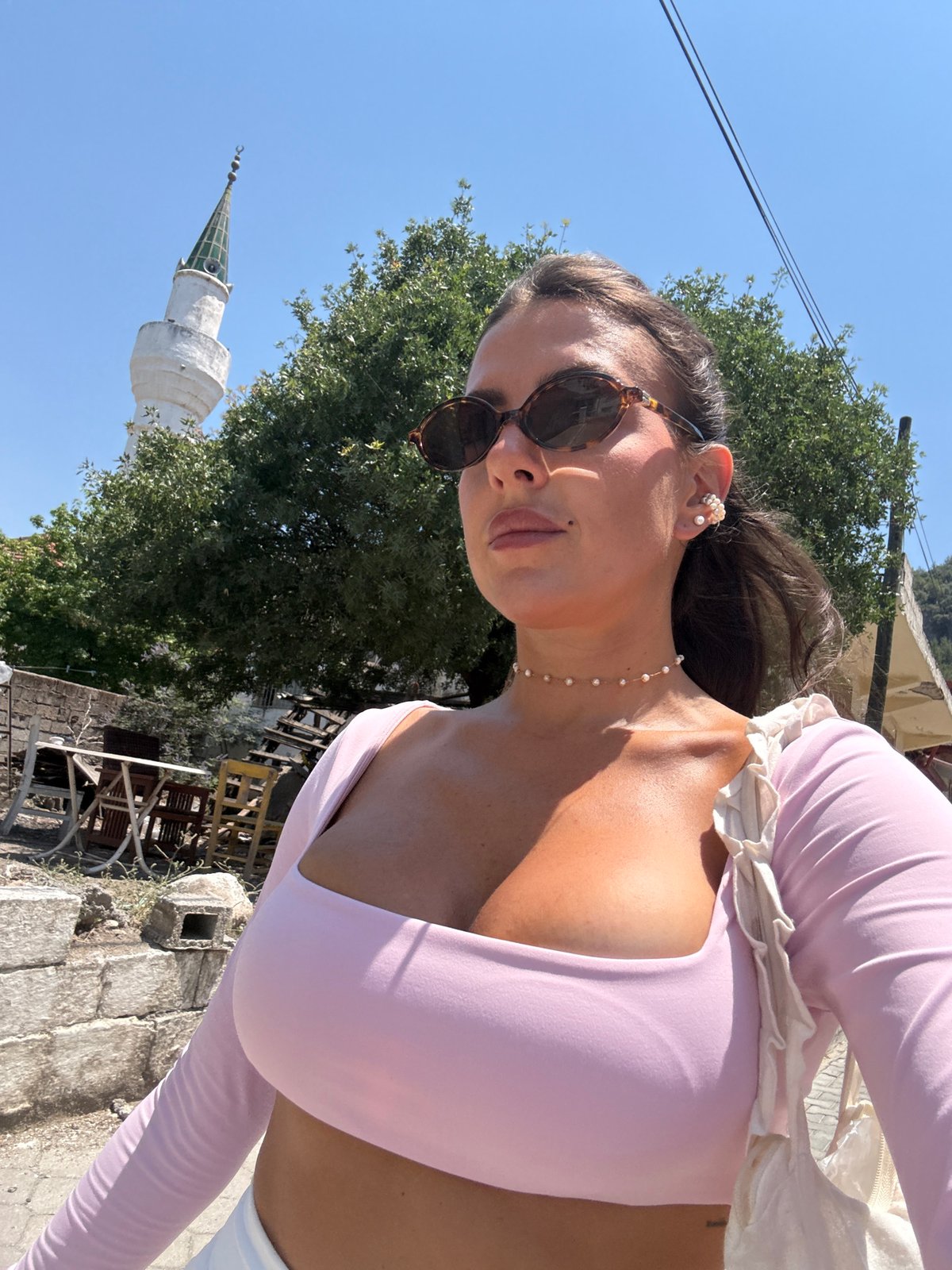 Sunny selfie moment in Fethiye on a clear July morning